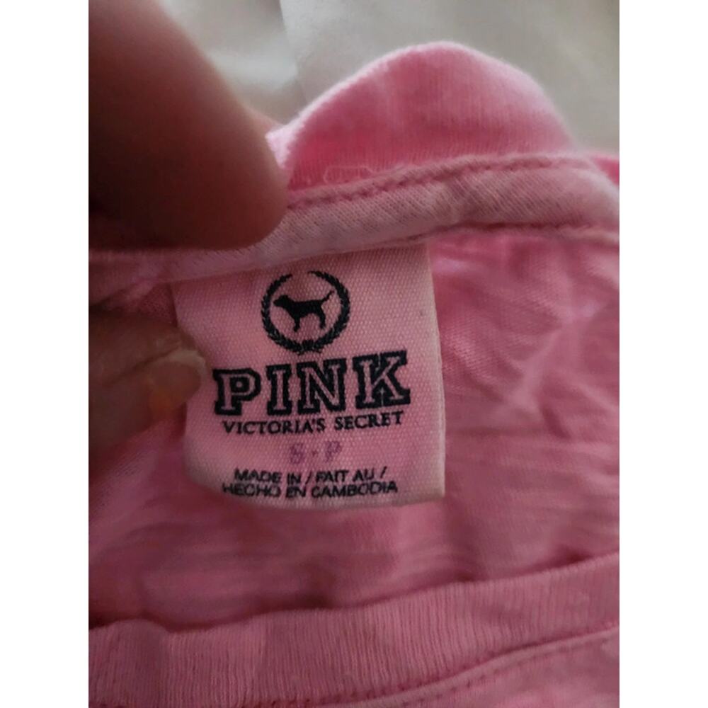 Victoria's Secret PINK Baby Tee Vintage College Academia Football Size Large - Picture 3 of 5